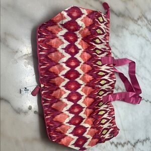 Chico's Pink and Red Tote Bag with Dynamic Design